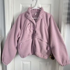 Free People Pink Fleece Jacket